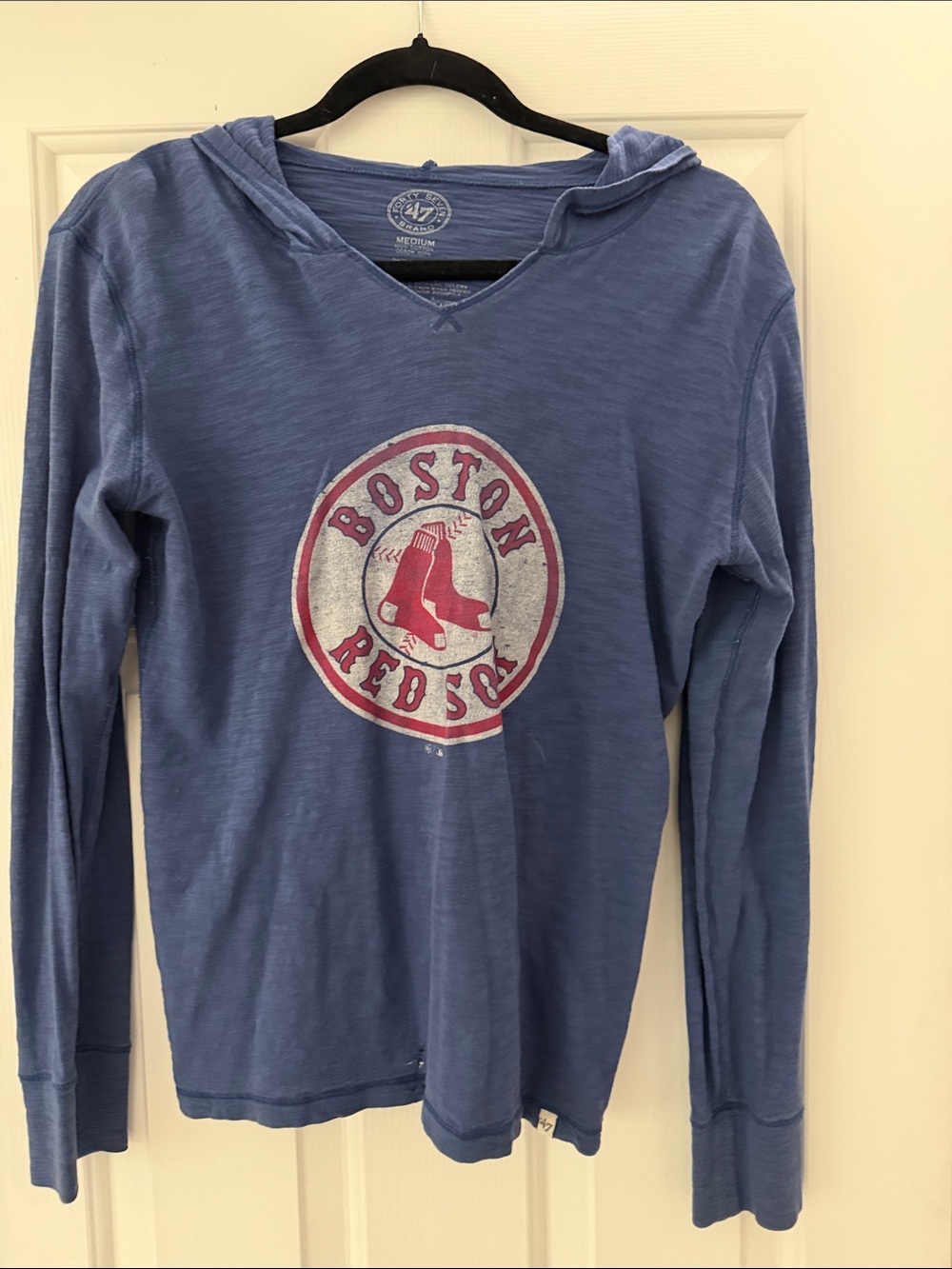 Women’s Blue Hooded Long Sleeve Tee